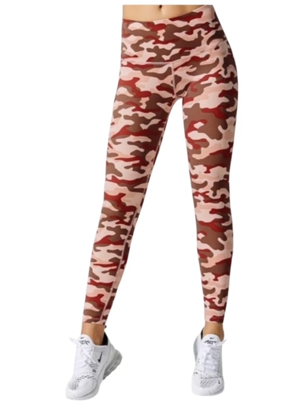 Varley Camo High Rise Leggings XS | Burgundy Pink Brown